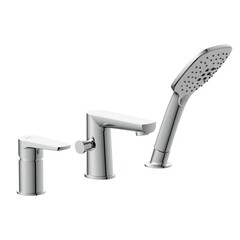 Смеситель на борт ванны Cersanit Moduo хром однорычажный с коротким изливом с лейкой (64100)