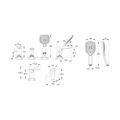 Смеситель на борт ванны Cersanit Moduo хром однорычажный с коротким изливом с лейкой (64100) - фото 2