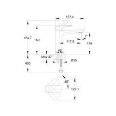 Смеситель для раковины Cersanit Nature однорычажный хром (63063) - фото 4