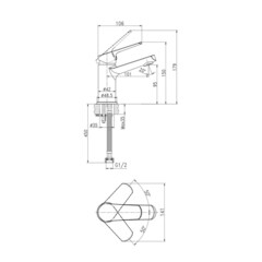 Смеситель для раковины Cersanit Flavis однорычажный хром (63034) - фото 2