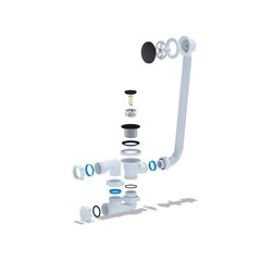 Сифон для ванны Cersanit Prime Black 1 1/2х40 мм регулируемый с выпуском клик-клак с соединением 40 мм (69155) - фото 3