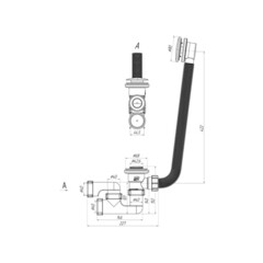 Сифон для ванны Cersanit Prime Black 1 1/2х40 мм регулируемый с выпуском клик-клак с соединением 40 мм (69155) - фото 2