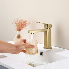 Смеситель для раковины Tokito Aomori однорычажный золото (TOK-AOM-1011BG) - фото 6