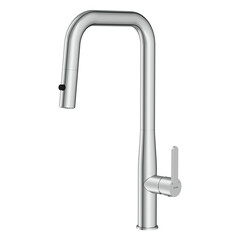 Смеситель для кухни Cersanit Oliva хром с высоким изливом с вытяжной лейкой однорычажный (69011) - фото 1