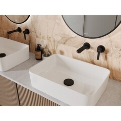 Смеситель для раковины встраиваемый Cersanit Oliva однорычажный черный (68978) - фото 3