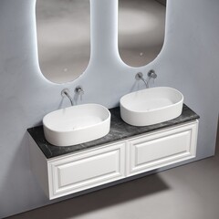 Столешница под раковину 160х46х2,1 см серая Sancos Black Sky (TT160A1) - фото 4