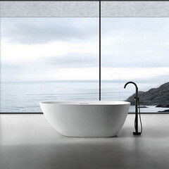 Ванна из искусственного камня Abber Dortmund 170х75 см отдельностоящая с ножками (AM9911) - фото 3