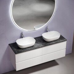 Столешница под раковину 140х46х2,1 см серая Sancos Black Sky (TT140A1X) - фото 4