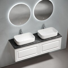 Столешница под раковину 140х46х2,1 см серая Sancos Black Sky (TT140A1X) - фото 5