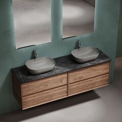 Столешница под раковину 160х46х2,1 см серая Sancos Black Sky (TT160A1X) - фото 6