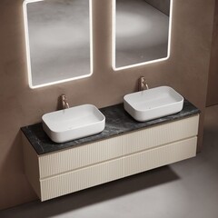 Столешница под раковину 160х46х2,1 см серая Sancos Black Sky (TT160A1X) - фото 4