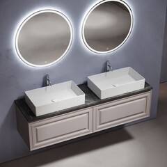 Столешница под раковину 160х46х2,1 см серая Sancos Black Sky (TT160A1X) - фото 3