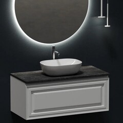 Столешница под раковину 100х46х2,1 см серая Sancos Black Sky (TT100A1X) - фото 5