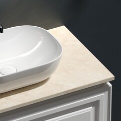 Столешница под раковину 80х46х2,1 см бежевая Sancos Kreman (TT80A2X) - фото 6