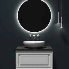 Столешница под раковину 80х46х2,1 см серая Sancos Black Sky (TT80A1) - фото 5