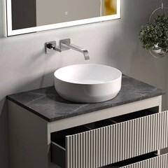 Столешница под раковину 80х46х2,1 см серая Sancos Black Sky (TT80A1) - фото 3