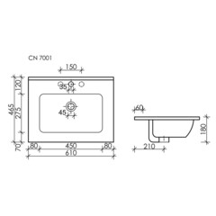 Раковина для тумбы Ceramicanova Element 60 см (CN7001) - фото 2