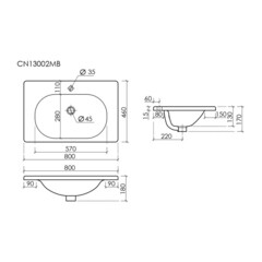 Раковина для тумбы Ceramicanova Sabo 80 см (CN13002MB) - фото 2