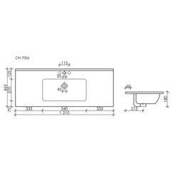 Раковина для тумбы Ceramicanova Element 120 см (CN7006MB) - фото 3