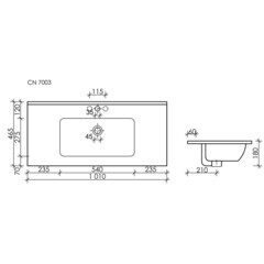 Раковина для тумбы Ceramicanova Element 100 см (CN7003) - фото 2