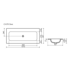 Раковина для тумбы Ceramicanova Grace 100 см (CN7013wx) - фото 2