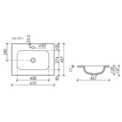 Раковина для тумбы Ceramicanova Grace 60 см (CN7011MB) - фото 2