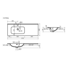 Раковина для тумбы Ceramicanova Element 120 см левая (CN7006L) - фото 2