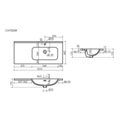 Раковина для тумбы Ceramicanova Element 100 см правая (CN7003R) - фото 2