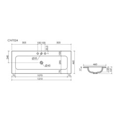 Раковина для тумбы Ceramicanova Grace 120 см (CN7024) - фото 2