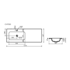 Раковина для тумбы Ceramicanova Grace 120 см левая (CN7020) - фото 2