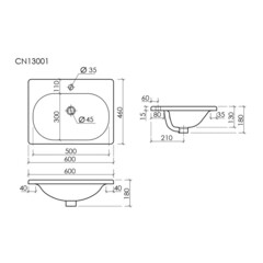 Раковина для тумбы Ceramicanova Sabo 60 см (CN13001) - фото 2