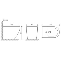 Биде Ceramicanova Metropol напольное (CN4005MB) - фото 2