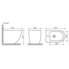 Биде Ceramicanova Metropol напольное (CN4005) - фото 3