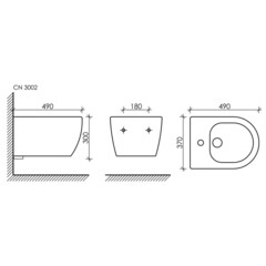 Биде Ceramicanova Play подвесное (CN3002MB) - фото 3