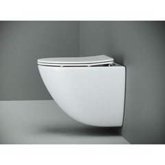 Унитаз подвесной Ceramicanova Mono безободковый белый с сиденьем дюропласт микролифт (CN1905) - фото 9