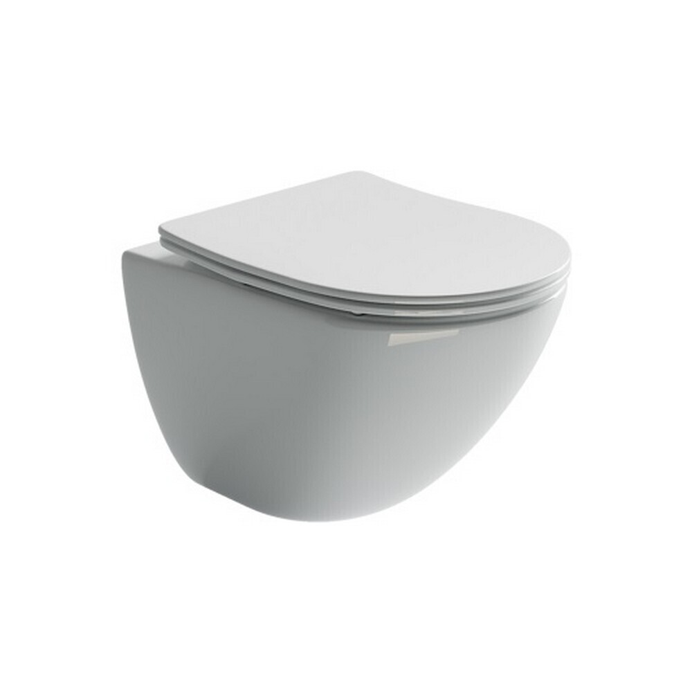 Изображение товара Унитаз подвесной Ceramicanova Mono безободковый белый с сиденьем дюропласт микролифт (CN1905)