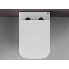 Унитаз подвесной Ceramicanova Cubic безободковый белый с сиденьем дюропласт микролифт (CN1806) - фото 7