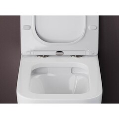 Унитаз подвесной Ceramicanova Cubic безободковый белый с сиденьем дюропласт микролифт (CN1806) - фото 6