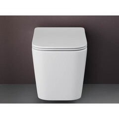 Унитаз подвесной Ceramicanova Cubic безободковый белый с сиденьем дюропласт микролифт (CN1806) - фото 4