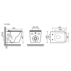 Унитаз подвесной Ceramicanova Cubic безободковый белый с сиденьем дюропласт микролифт (CN1806) - фото 2