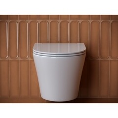 Унитаз подвесной Ceramicanova Forma безободковый белый с сиденьем дюропласт микролифт (CN3011) - фото 6