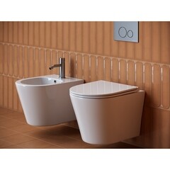 Унитаз подвесной Ceramicanova Forma безободковый белый с сиденьем дюропласт микролифт (CN3011) - фото 7