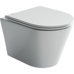 Унитаз подвесной Ceramicanova Forma безободковый белый с сиденьем дюропласт микролифт (CN3011) - фото 2