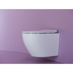 Унитаз подвесной Ceramicanova Uno безободковый белый с сиденьем дюропласт микролифт (CN11001) - фото 11