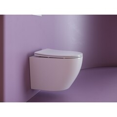 Унитаз подвесной Ceramicanova Uno безободковый белый с сиденьем дюропласт микролифт (CN11001) - фото 10