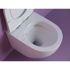 Унитаз подвесной Ceramicanova Uno безободковый белый с сиденьем дюропласт микролифт (CN11001) - фото 4