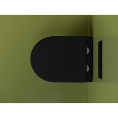 Унитаз подвесной Ceramicanova Uno безободковый черный матовый с сиденьем дюропласт микролифт (CN11001MB) - фото 8