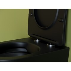 Унитаз подвесной Ceramicanova Uno безободковый черный матовый с сиденьем дюропласт микролифт (CN11001MB) - фото 7