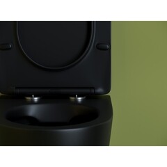 Унитаз подвесной Ceramicanova Uno безободковый черный матовый с сиденьем дюропласт микролифт (CN11001MB) - фото 5