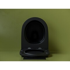 Унитаз подвесной Ceramicanova Uno безободковый черный матовый с сиденьем дюропласт микролифт (CN11001MB) - фото 4